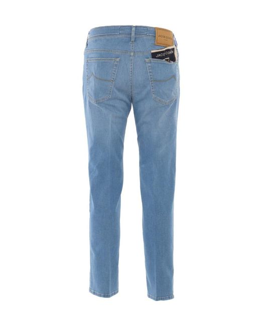 Jacob Cohen Blue Scott Logo-Patch Jeans for men