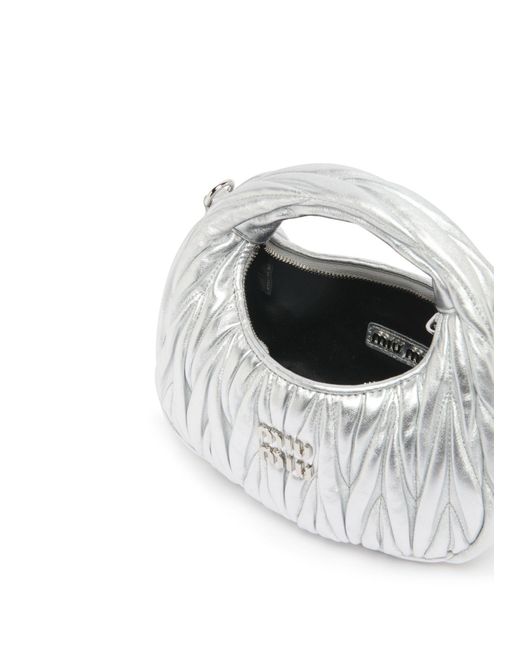 Miu Miu White Mini Logo Shoulder Bag