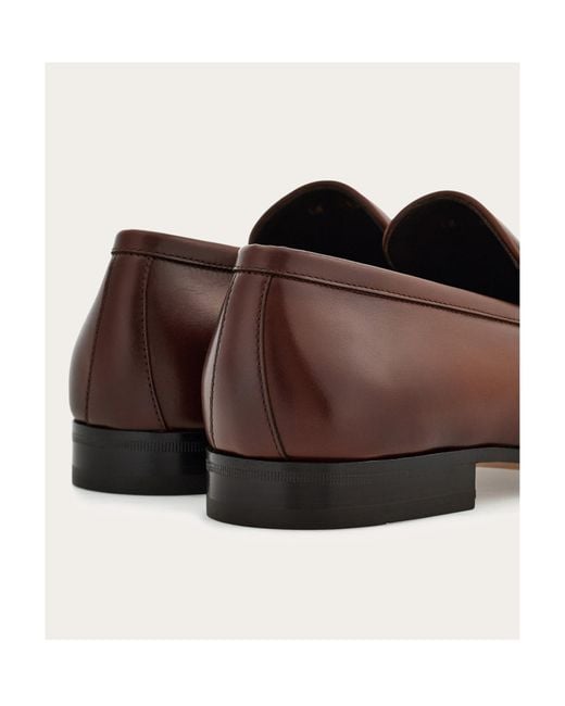 Ferragamo Brown Ferragamo Gancini Ornament Moccasin Loafers for men