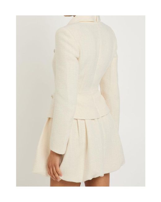 Self-Portrait Natural Tailored Bouclé Mini Dress