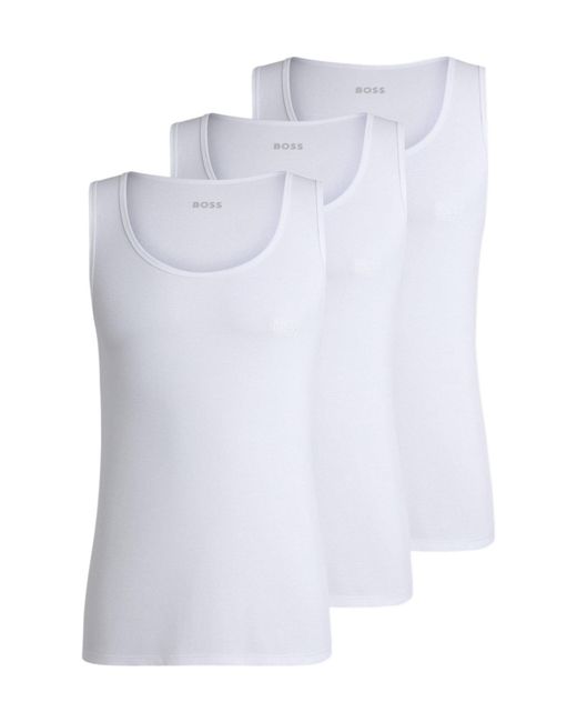 Boss White Sleeveless Pullover Vest for men