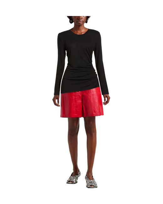 Isabel Marant Black Solid Crew Neck Long-Sleeve Tee