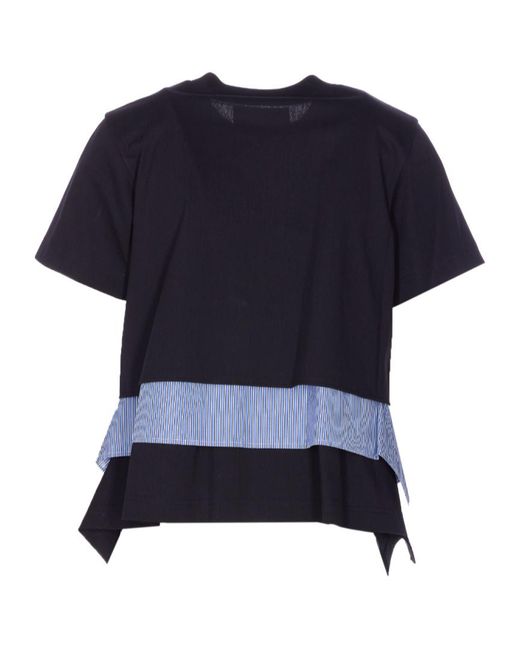 Sacai Blue Layered Asymmetrical Hem T-Shirt