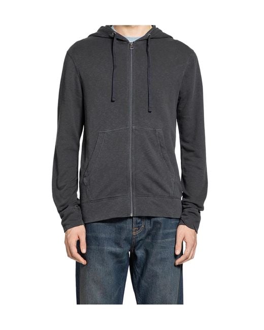 James Perse Gray Zip-Up Hoodie for men