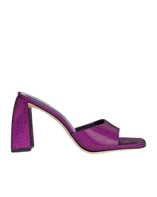 By Far Purple Michel Slip-On Sandals