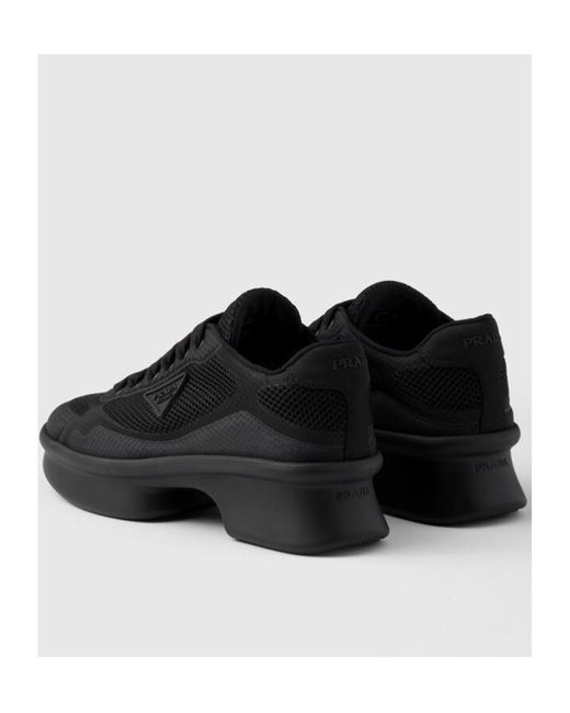 Prada Black Logo Detailed Lace-Up Sneakers