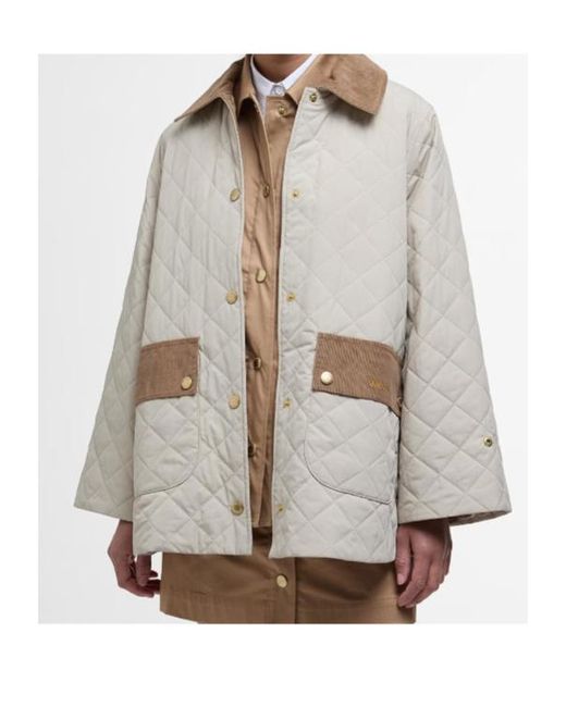 Barbour White Corinne Quilted Jacket