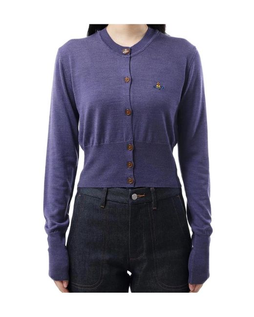 Vivienne Westwood Blue Long-Sleeved Knitted Cardigan