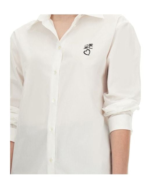 Moschino White Long Sleeve Button-Down Shirt