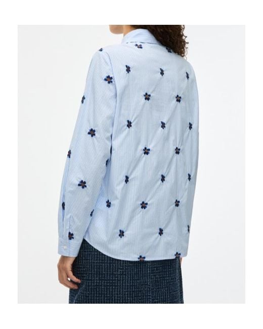 iBlues Blue Embroidered Shirt