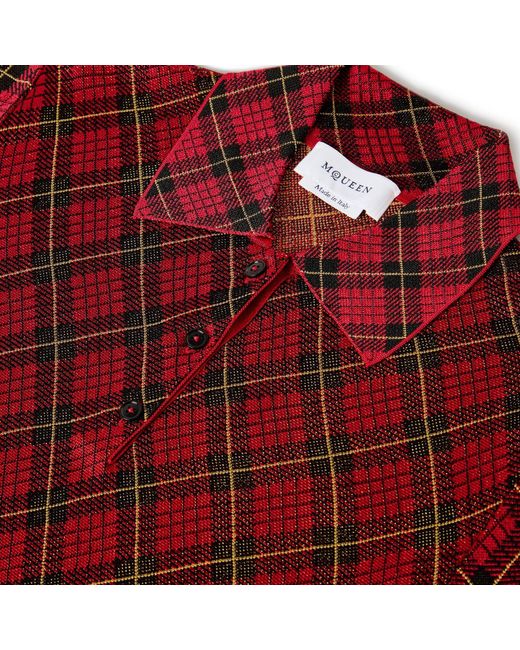McQueen Checkered Knit Polo Shirt