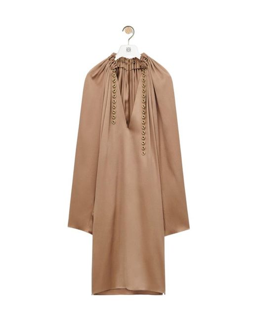 Loewe Natural Long-Sleeved Chained Dress