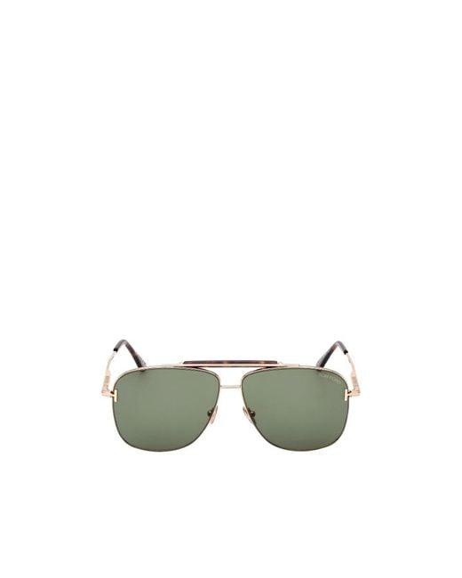 Tom Ford Green Eyewear Pilot Frame Sunglasses for men