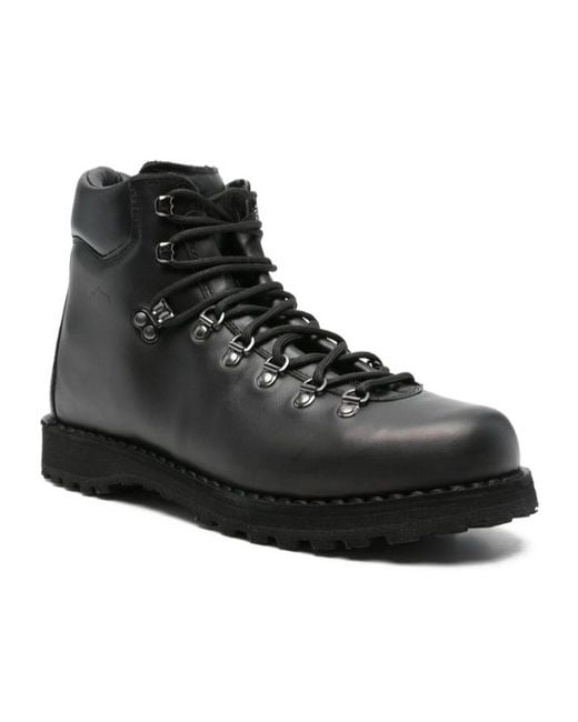 Diemme Black Lace-Up Leather Boots for men