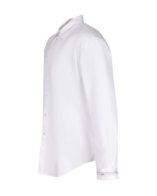 MSGM White Long Sleeved Shirt for men