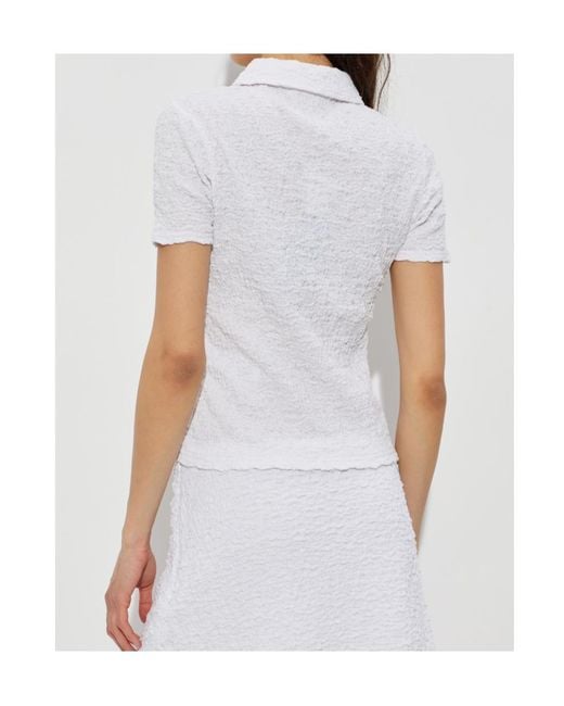 Samsøe & Samsøe White Sadaisy Collared Polo Top