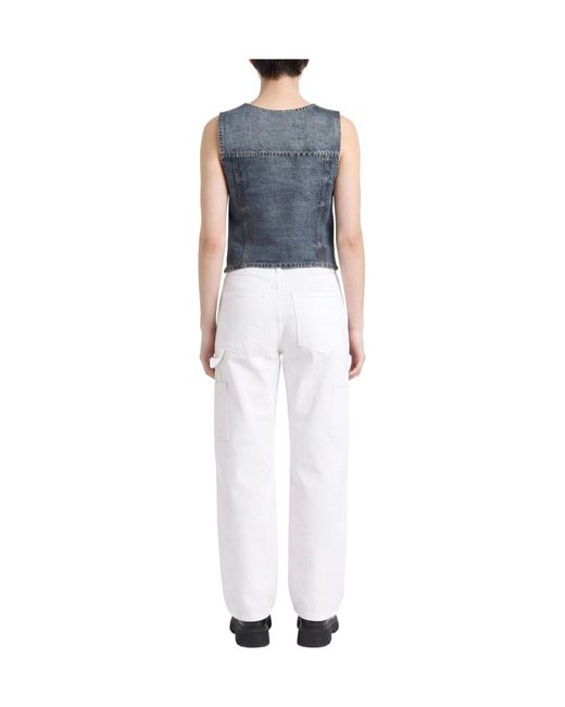 Rag & Bone Blue Denim Waistcoats