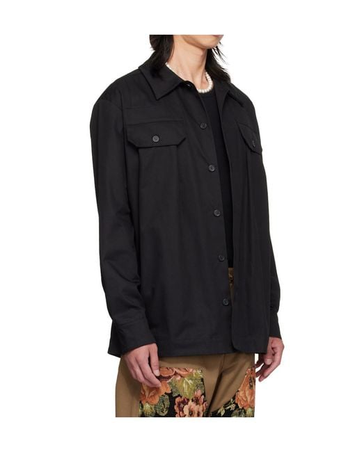 Simone Rocha Black Military Shirt for men