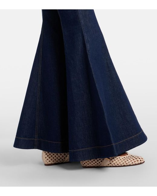 Zimmermann Blue Luna Belted Flared Jeans
