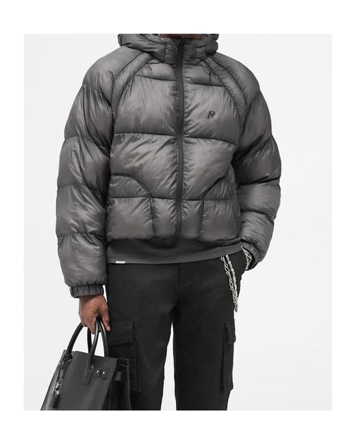 Represent Gray Hooded Down Jacket for men