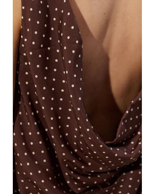 Posse Brown Evie Polka-Dot Mini Dress
