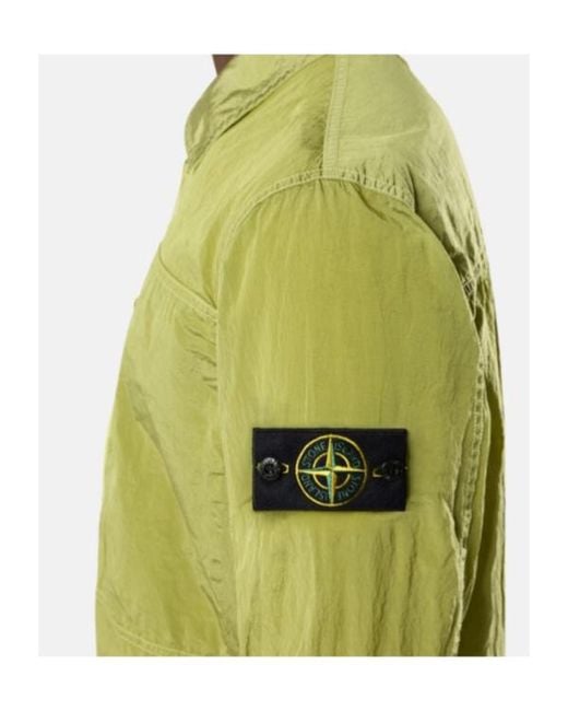 Stone Island Green Zip-Up Regular-Fit Overshirt for men