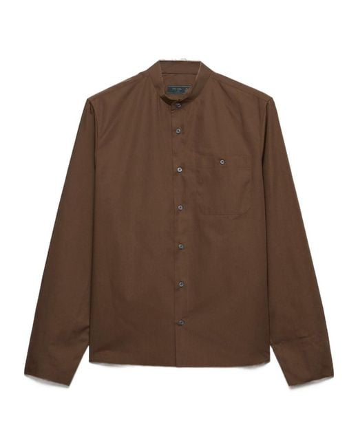 Prada Brown Long-Sleeved Button-Up Shirt for men