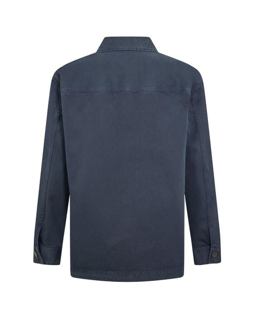 Saint Laurent Blue Workwear Shirt Jacket for men