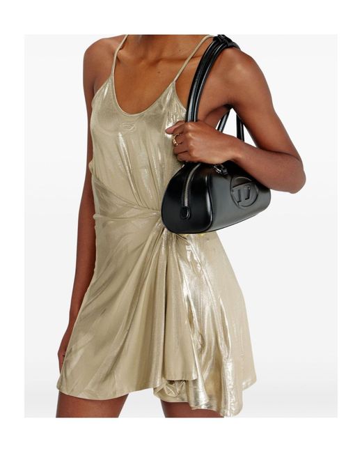 DIESEL Metallic Finish Stretch Jersey Mini Dress