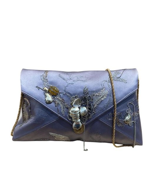 Dries Van Noten Blue Flap Shoulder Bag