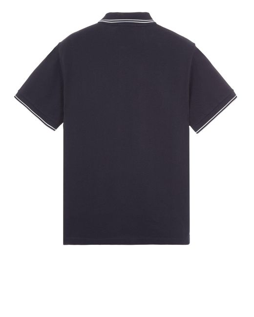 Stone Island Blue Polo Shirt Cotton, Elastane for men