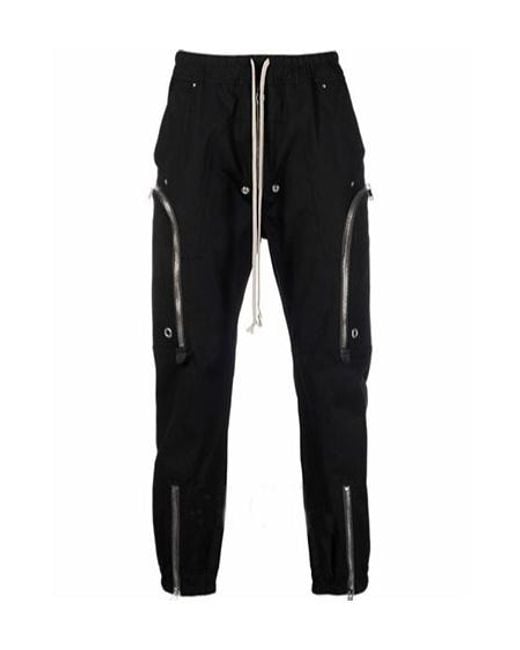 Rick Owens Black Pants Cotton, Elastane for men