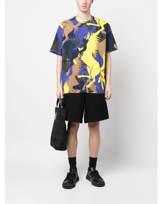 Ferrari Blue Prancing Horse All-Over Print T-Shirt for men