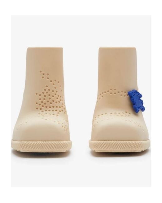 Burberry White Equestrian Knight Square-Toe Slip-On Mules