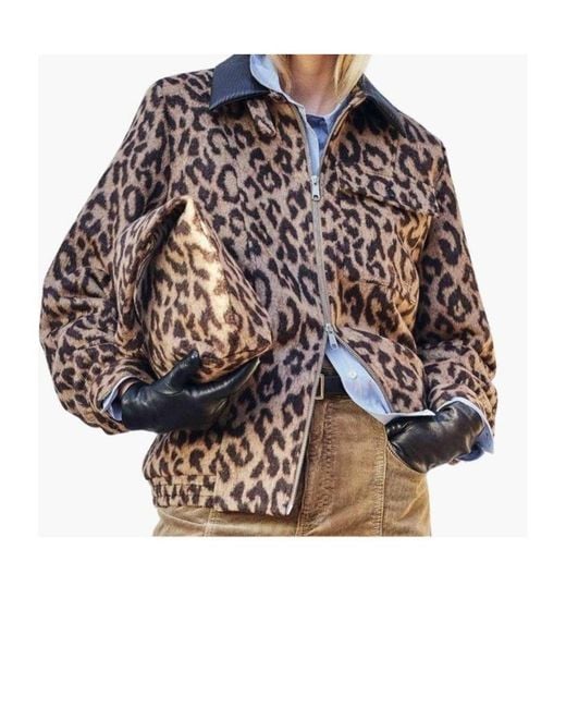 Baum und Pferdgarten Brown Leopard-Print Zip-Up Casual Jacket