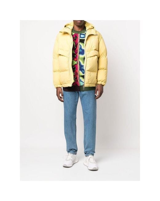 K-Way Yellow Padded Zip Up Coat for men