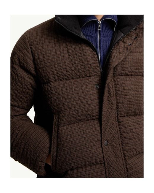 Moncler Brown Oronte Cotton Flannel Short Down Jacket for men