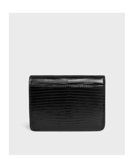 Céline Black Card Holder With Flap Triomphe
