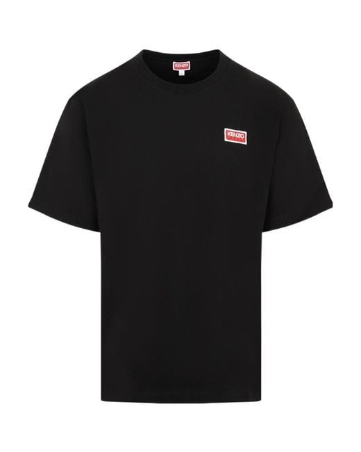 KENZO Black Logo Printed Crewneck T-Shirt for men