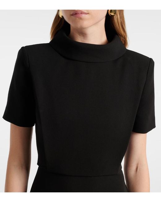 Roland Mouret Black Cady Midi Dress