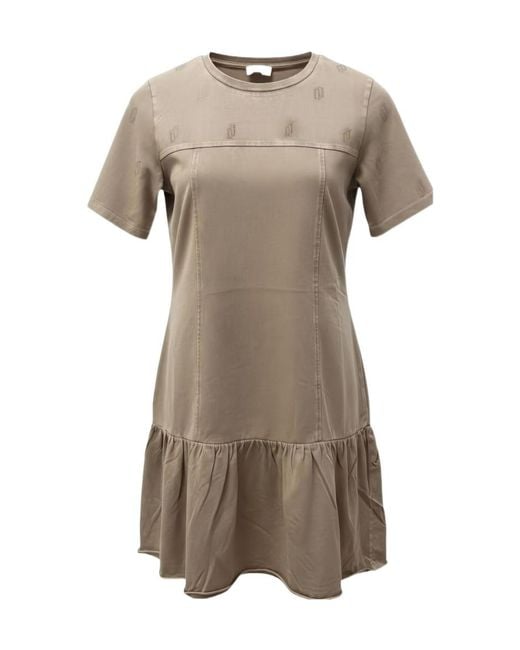 Liu Jo Gray Ruffled Mini Dress