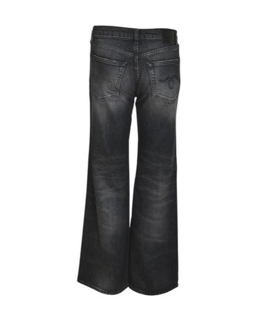 R13 Gray Joan Kick Flare Jeans