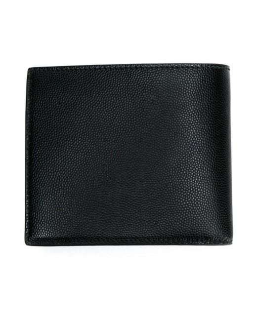 Saint Laurent Black Paris East/West Logo Detailed Bi-Fold Wallet for men