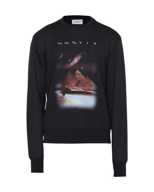 Lanvin Black Logo-Print Detail Sweatshirt for men