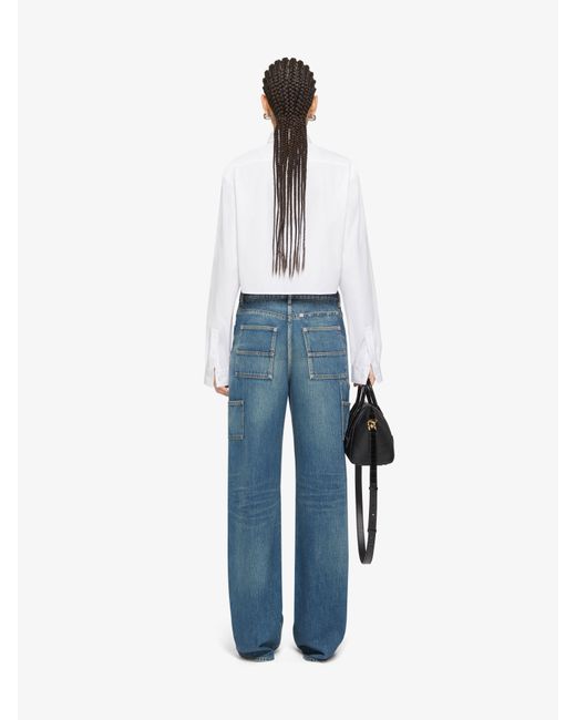 Givenchy White Logo Plaque Collared Shirt