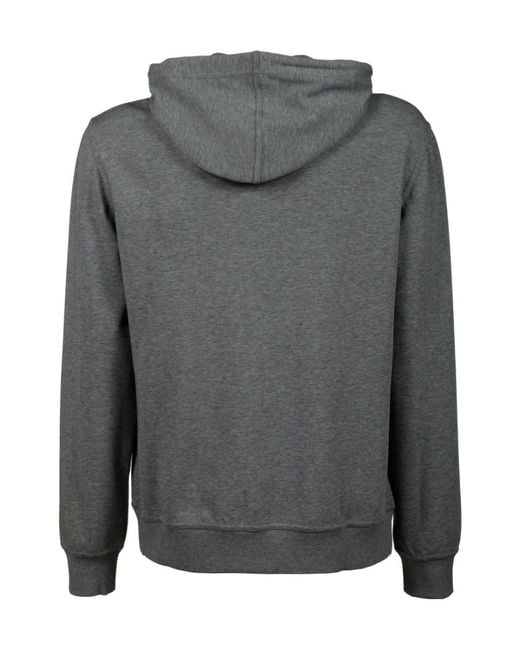 Brunello Cucinelli Gray Long-Sleeved Hooded Casual Jacket for men