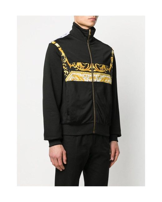 Versace Black Barocco Logo Print Jacket for men