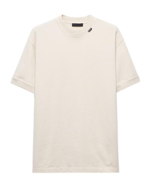 Prada White Short-Sleeved Cotton T-Shirt for men