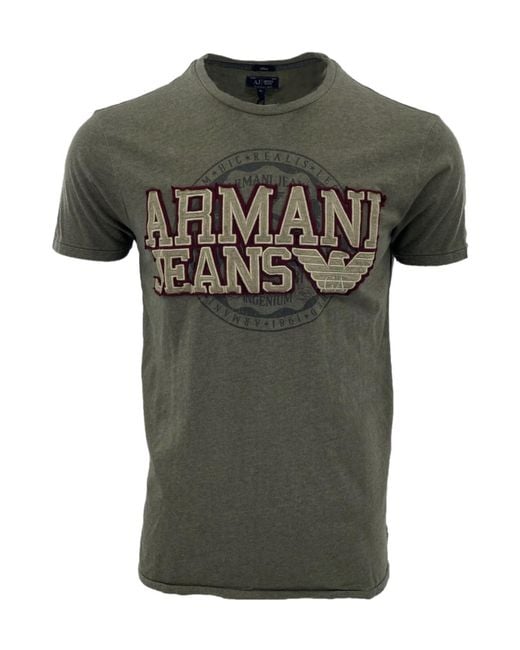 Armani Jeans Green Item O-Neck Short-Sleeved T-Shirt for men