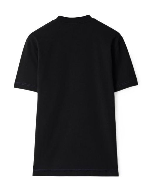 Burberry Black Logo Embroidered Crewneck T-Shirt for men